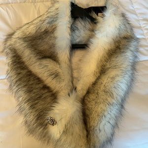 Faux fur shawl